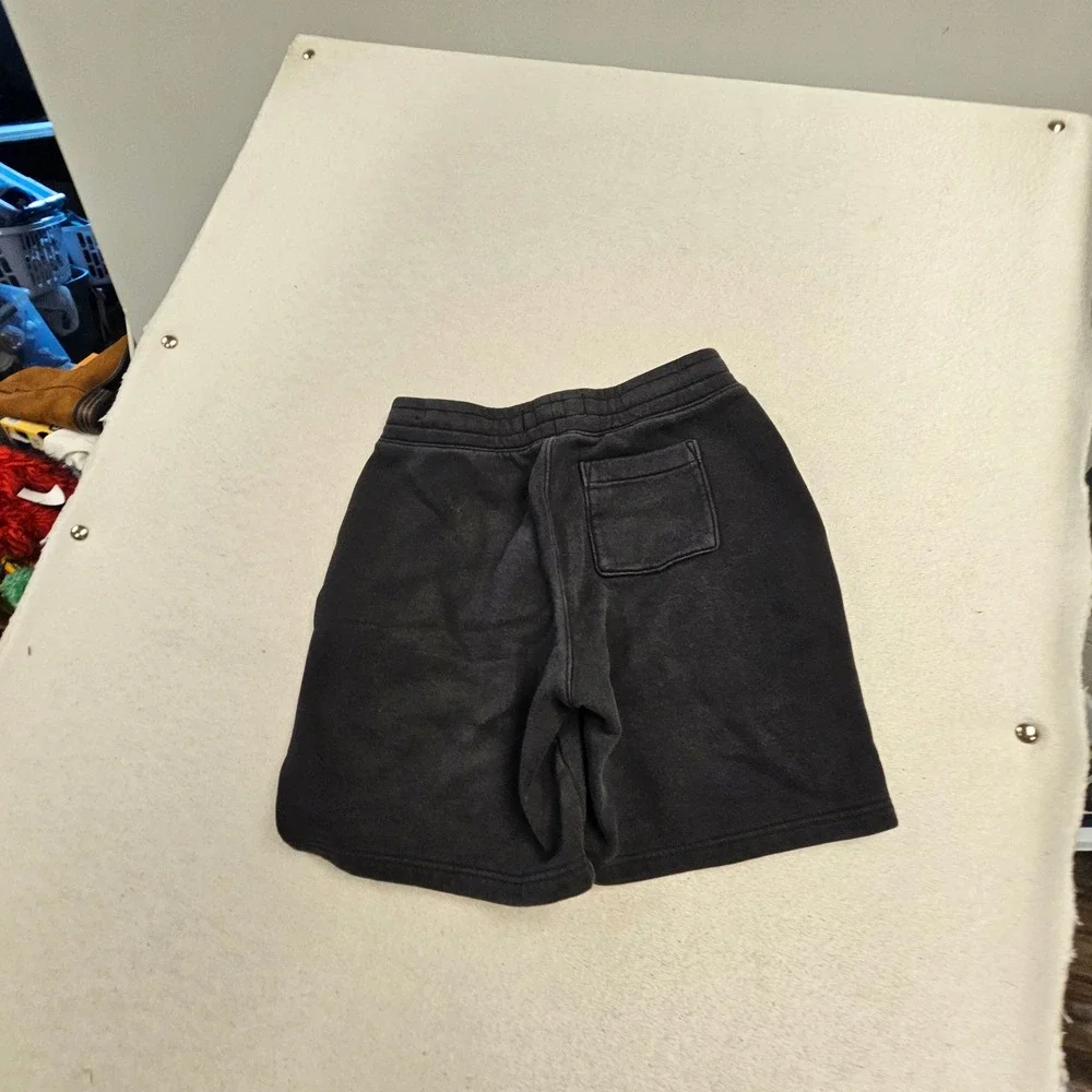 Hollister Mens XS Black Fleece Sweat Shorts Embroidered Logo Casual Lounge Gym